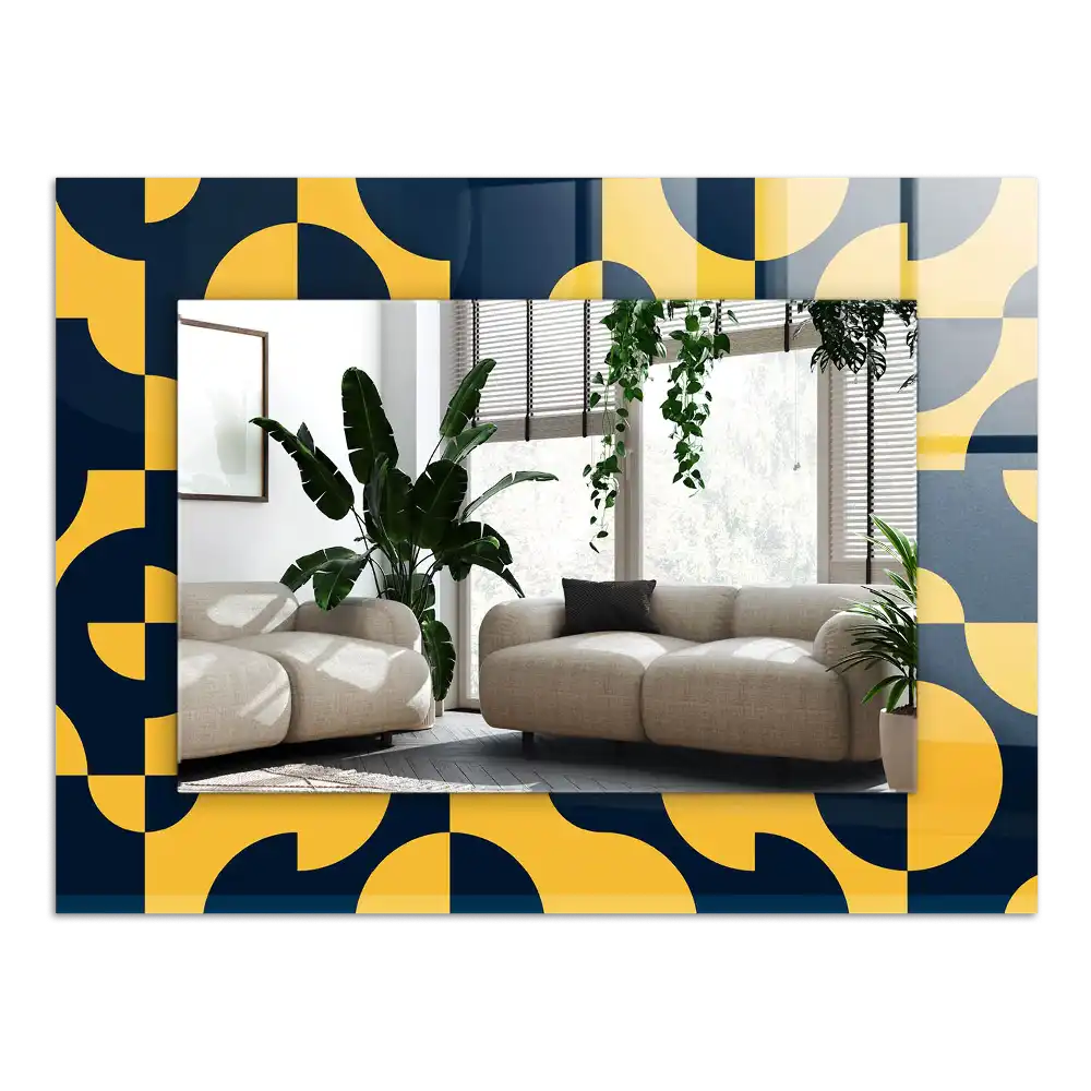 Pravokotne okrasno ogledalo Abstraktni geometrijski vzorec