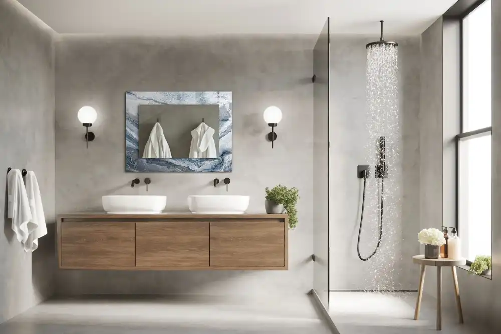 Tiskano pravokotne ogledalo Marmor v odtenkih