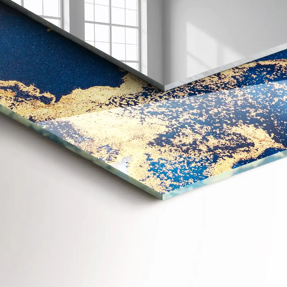 Pravokotne ogledalo s potiskanim okvirjem Abstraktna plastična umetnost