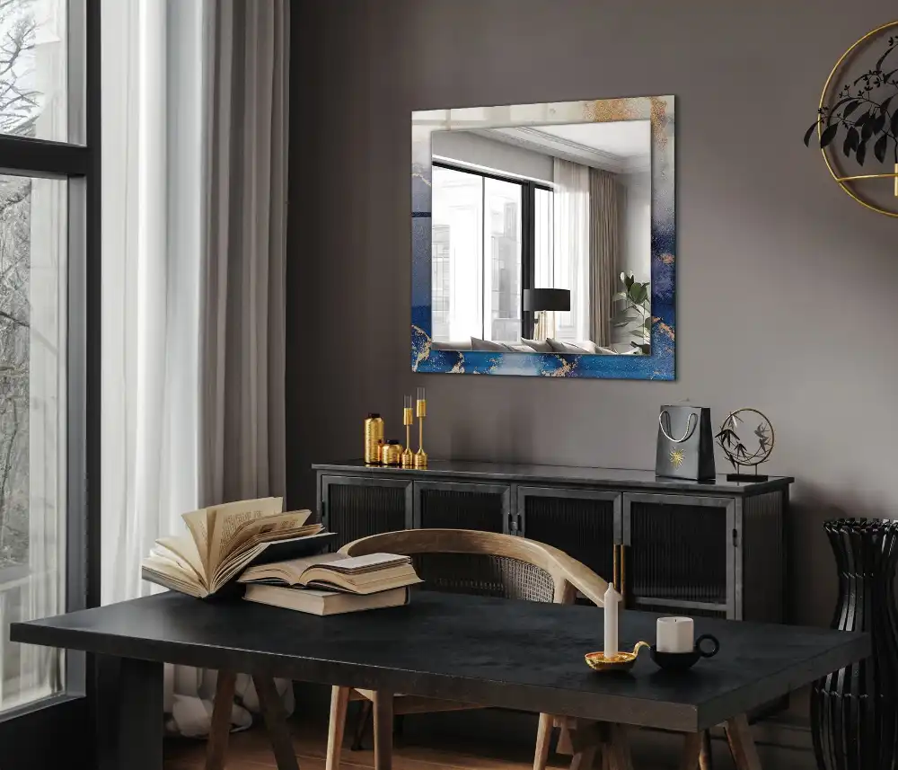 Pravokotne ogledalo s potiskanim okvirjem Abstraktna plastična umetnost