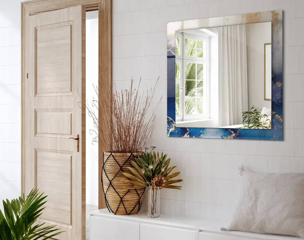 Pravokotne ogledalo s potiskanim okvirjem Abstraktna plastična umetnost