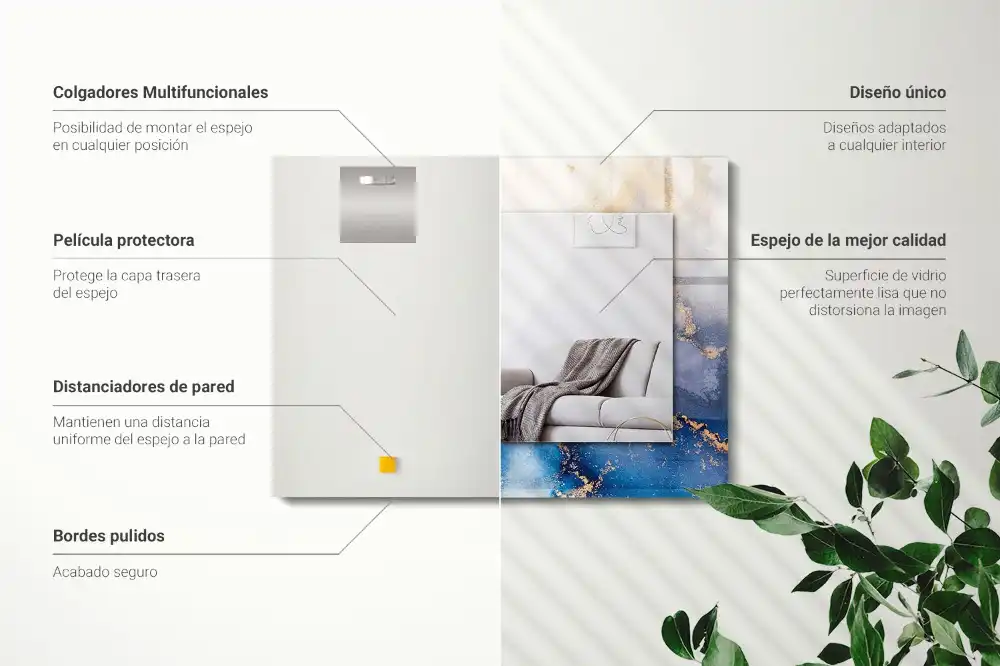 Pravokotne ogledalo s potiskanim okvirjem Abstraktna plastična umetnost