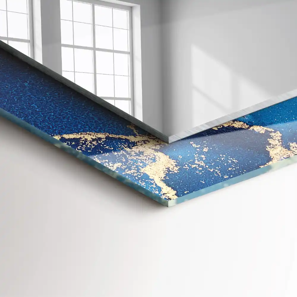 Pravokotne ogledalo s potiskanim okvirjem Abstraktna plastična umetnost