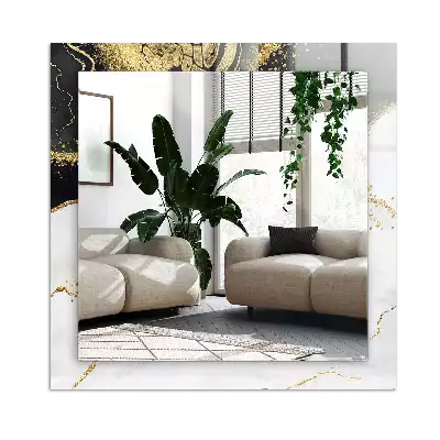 Pravokotne okrasno ogledalo Abstraktna zlata umetnost