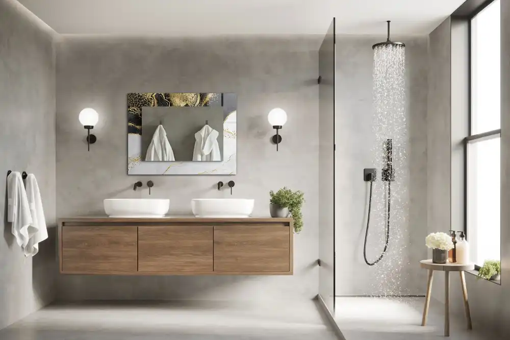 Pravokotne okrasno ogledalo Abstraktna zlata umetnost