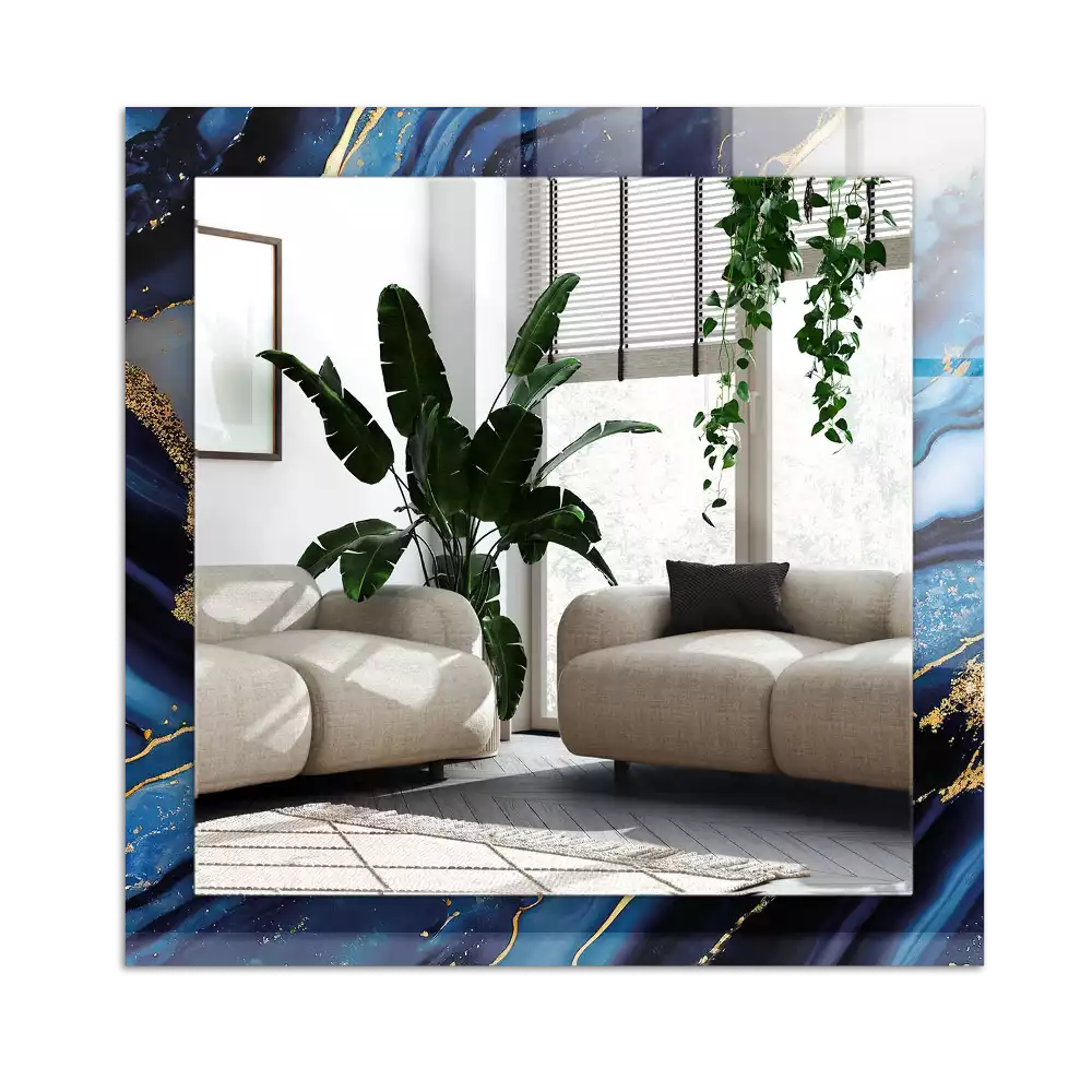 Pravokotne ogledalo s potiskanim okvirjem Abstraktna marmorna umetnost