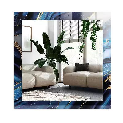 Pravokotne ogledalo s potiskanim okvirjem Abstraktna marmorna umetnost