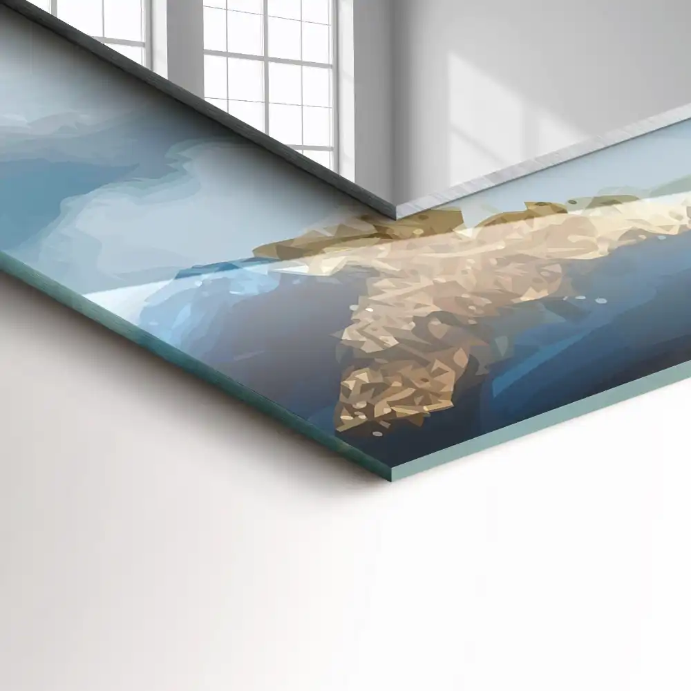 Pravokotne okrasno ogledalo Gore v megli