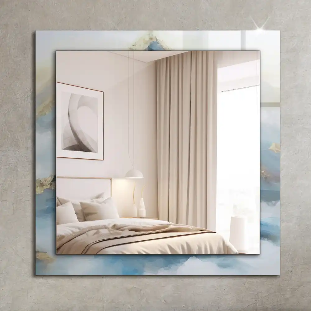 Pravokotne okrasno ogledalo Gore v megli