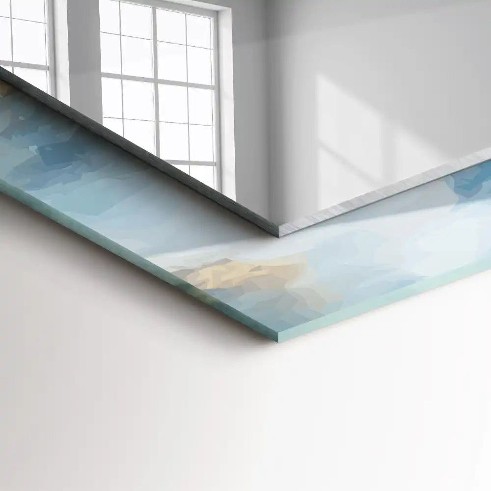 Pravokotne okrasno ogledalo Gore v megli