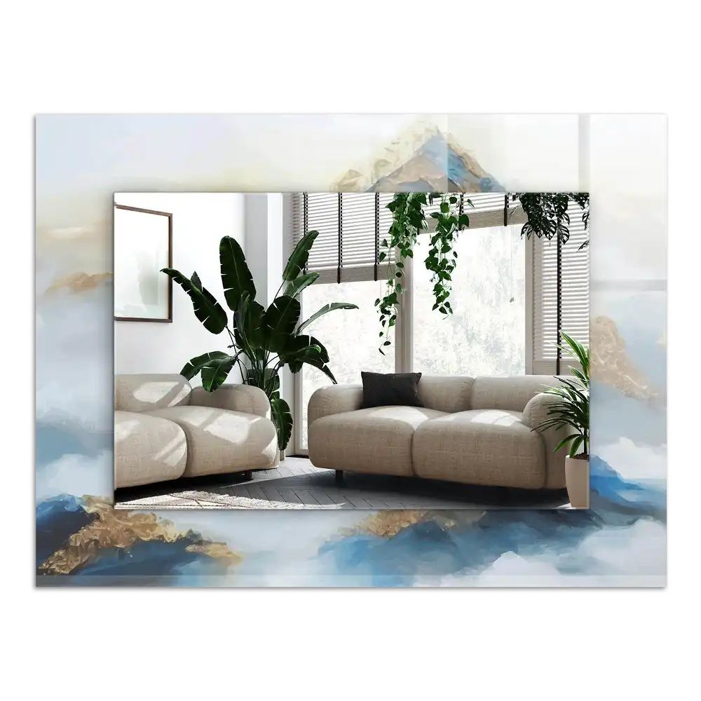 Pravokotne okrasno ogledalo Gore v megli