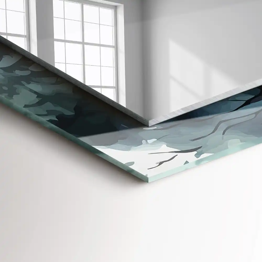 Pravokotne okrasno ogledalo Gozd v megli