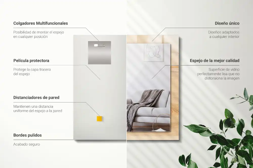 Pravokotne okrasno ogledalo Tekstura lesene deske