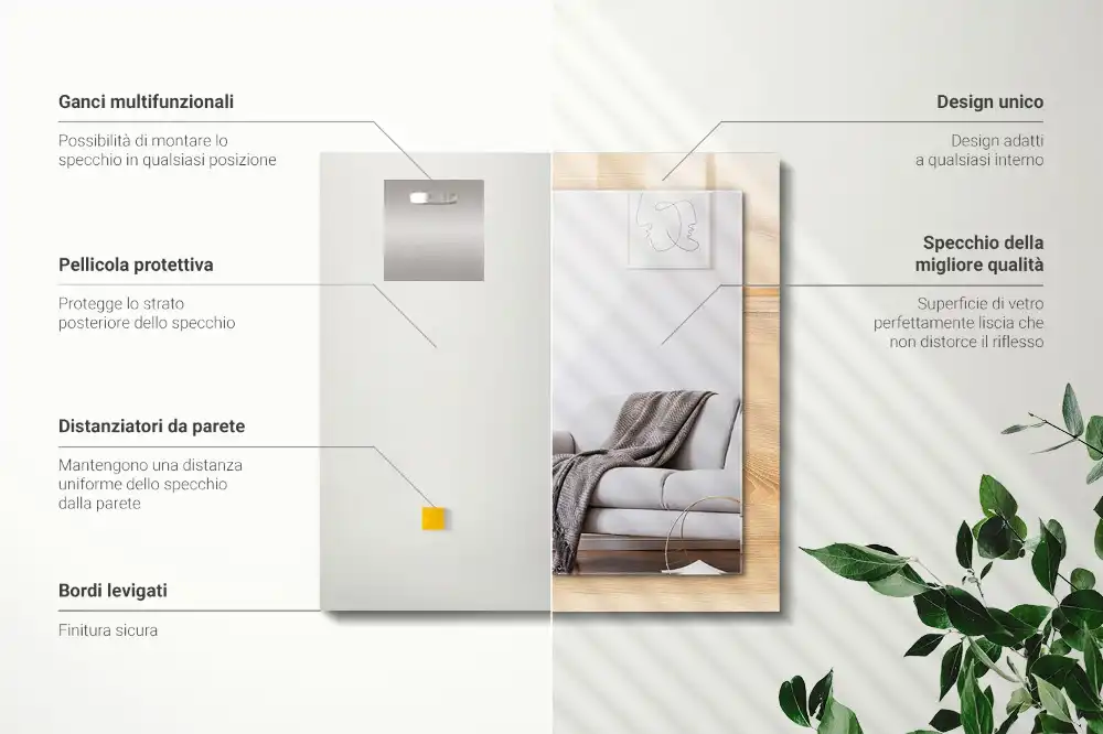 Pravokotne okrasno ogledalo Tekstura lesene deske