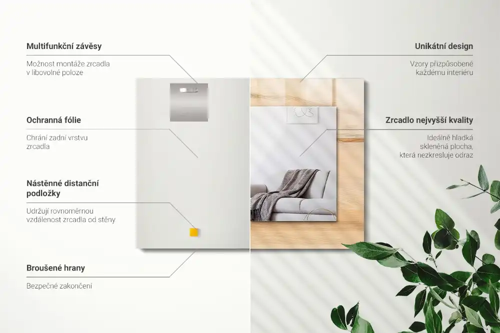 Pravokotne okrasno ogledalo Tekstura lesene deske