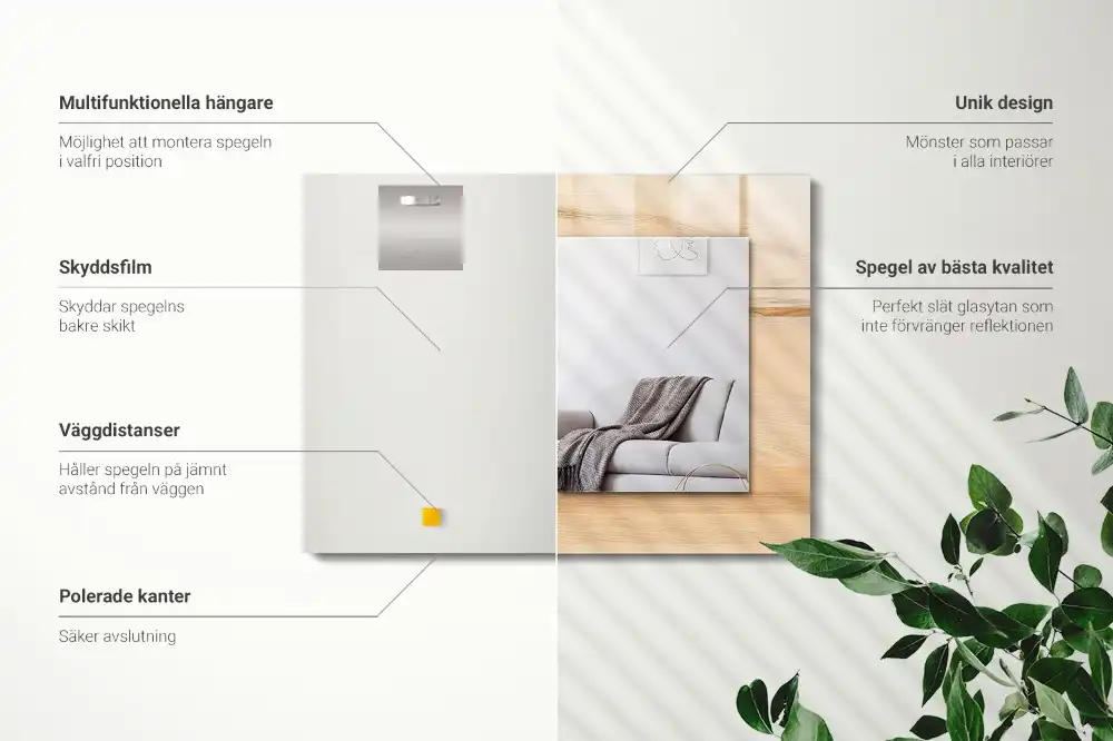 Pravokotne okrasno ogledalo Tekstura lesene deske