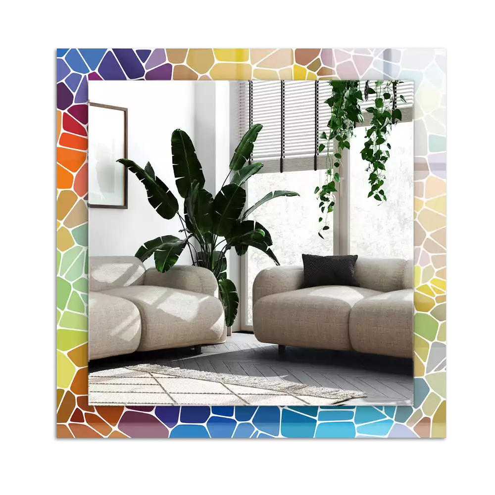 Tiskano pravokotne ogledalo Barvit abstraktni mozaik