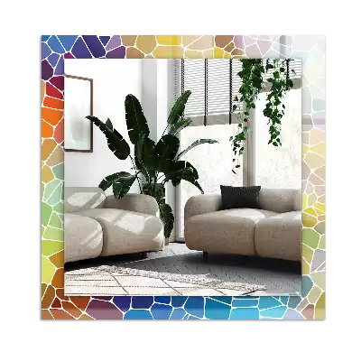 Tiskano pravokotne ogledalo Barvit abstraktni mozaik