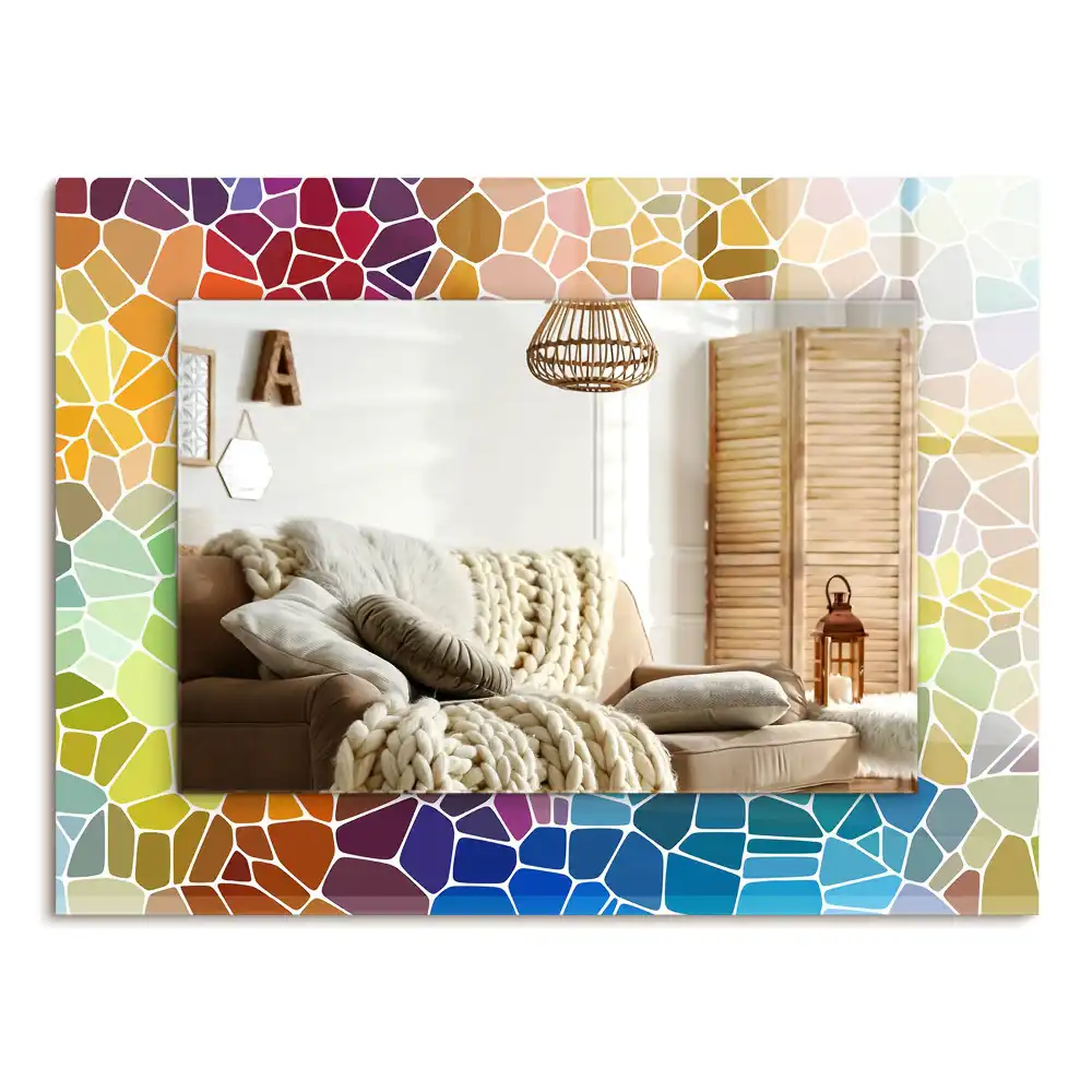Tiskano pravokotne ogledalo Barvit abstraktni mozaik