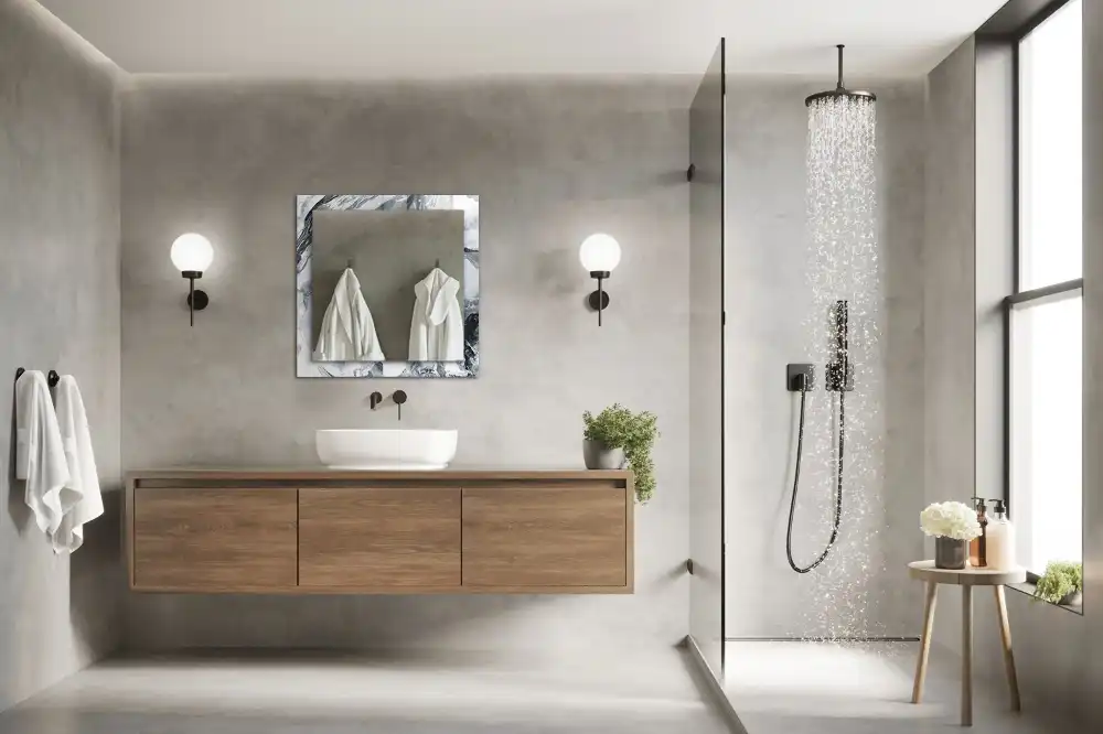 Pravokotne ogledalo s potiskanim okvirjem Abstraktna slikarska kompozicija