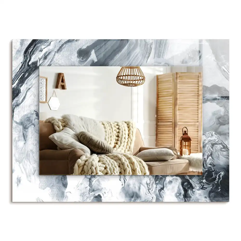 Pravokotne ogledalo s potiskanim okvirjem Abstraktna slikarska kompozicija