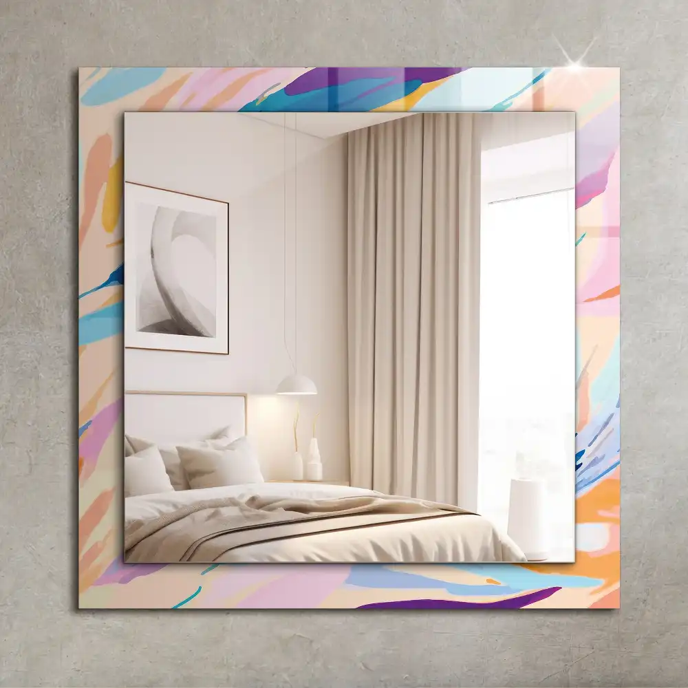 Pravokotne okrasno ogledalo Abstraktne pisane poteze