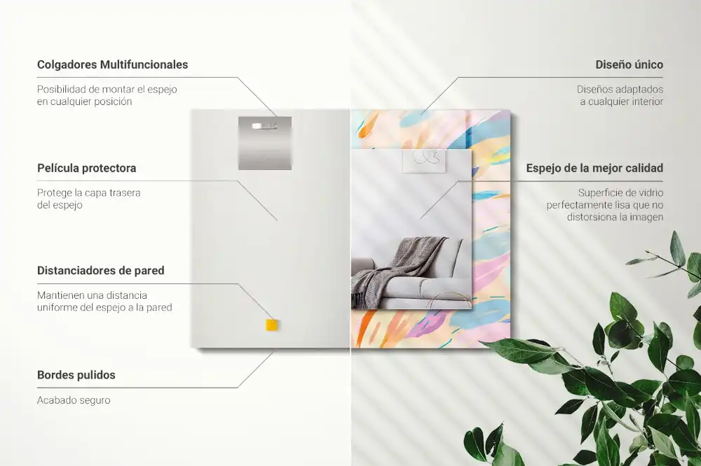 Pravokotne okrasno ogledalo Abstraktne pisane poteze