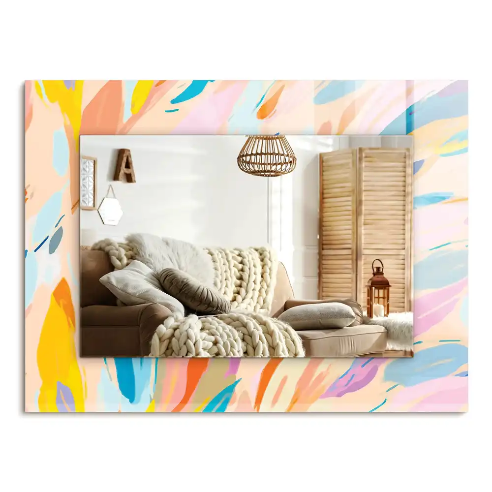 Pravokotne okrasno ogledalo Abstraktne pisane poteze