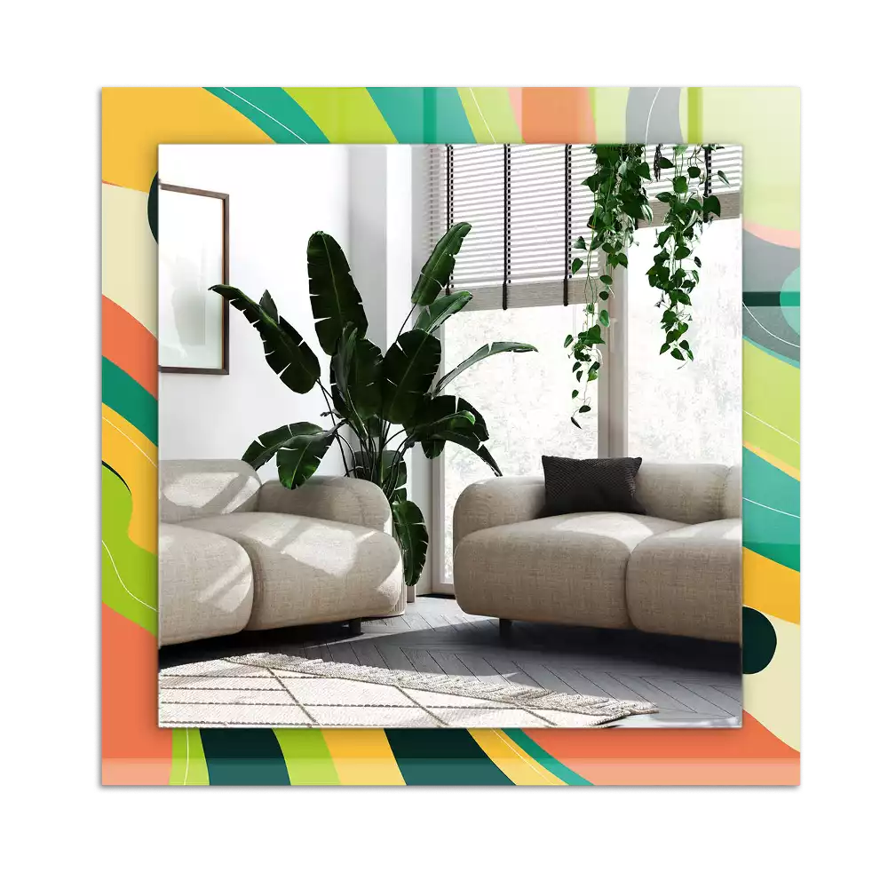 Tiskano pravokotne ogledalo Abstraktni pisani vzorci