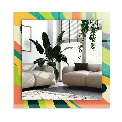 Tiskano pravokotne ogledalo Abstraktni pisani vzorci