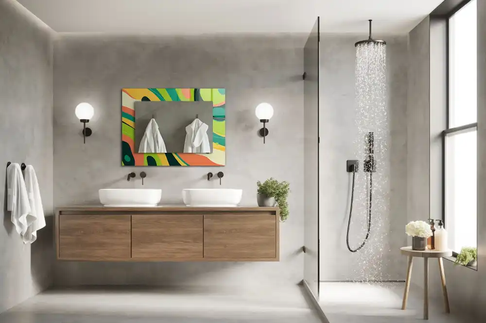 Tiskano pravokotne ogledalo Abstraktni pisani vzorci