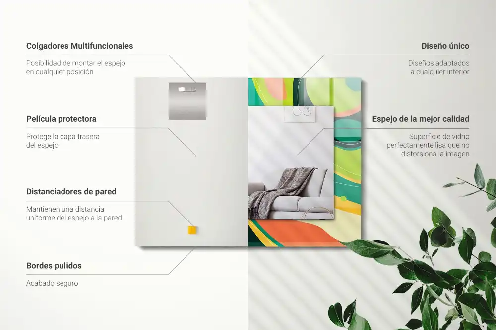 Tiskano pravokotne ogledalo Abstraktni pisani vzorci