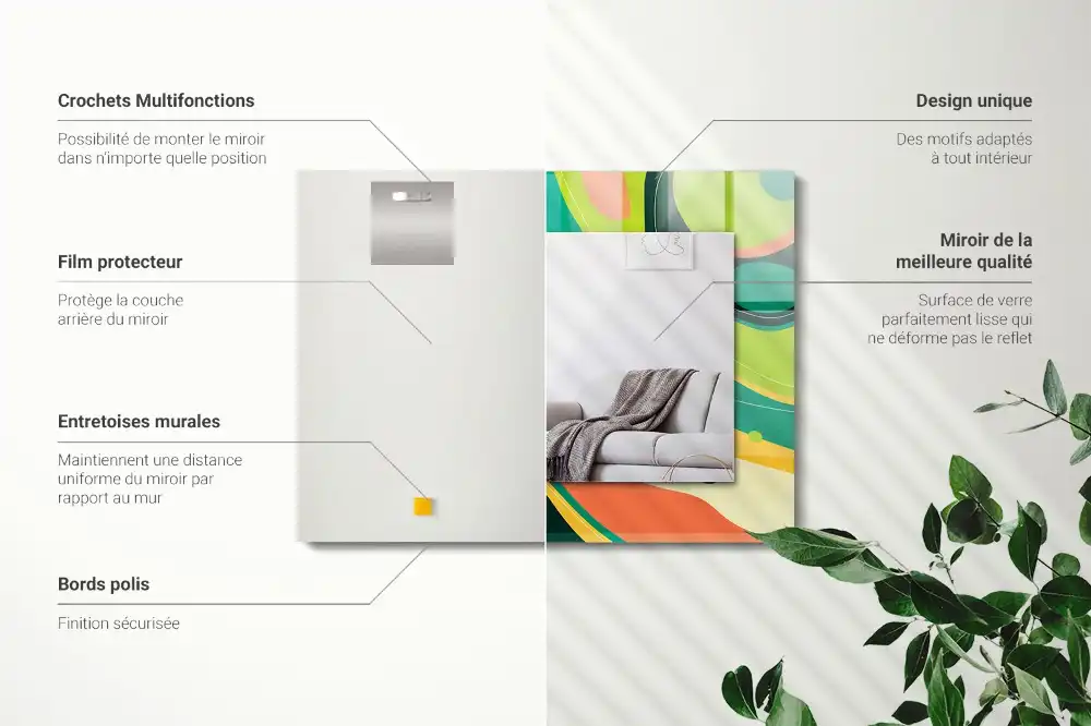 Tiskano pravokotne ogledalo Abstraktni pisani vzorci