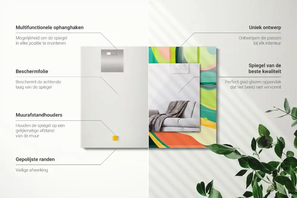 Tiskano pravokotne ogledalo Abstraktni pisani vzorci