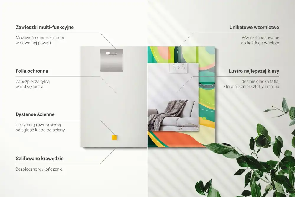 Tiskano pravokotne ogledalo Abstraktni pisani vzorci