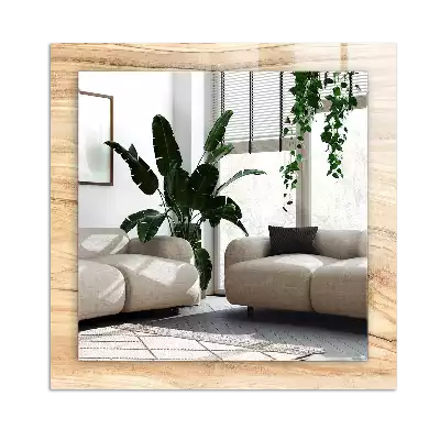 Pravokotne ogledalo s potiskanim okvirjem Tekstura lesnih zrn