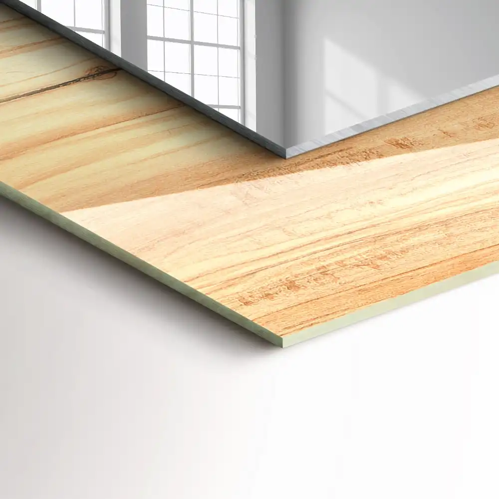 Pravokotne ogledalo s potiskanim okvirjem Tekstura lesnih zrn