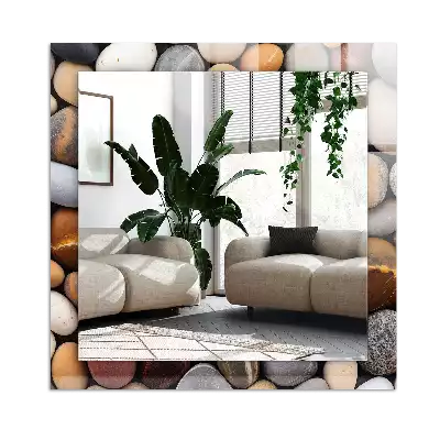 Pravokotne okrasno ogledalo Barviti gladki kamni