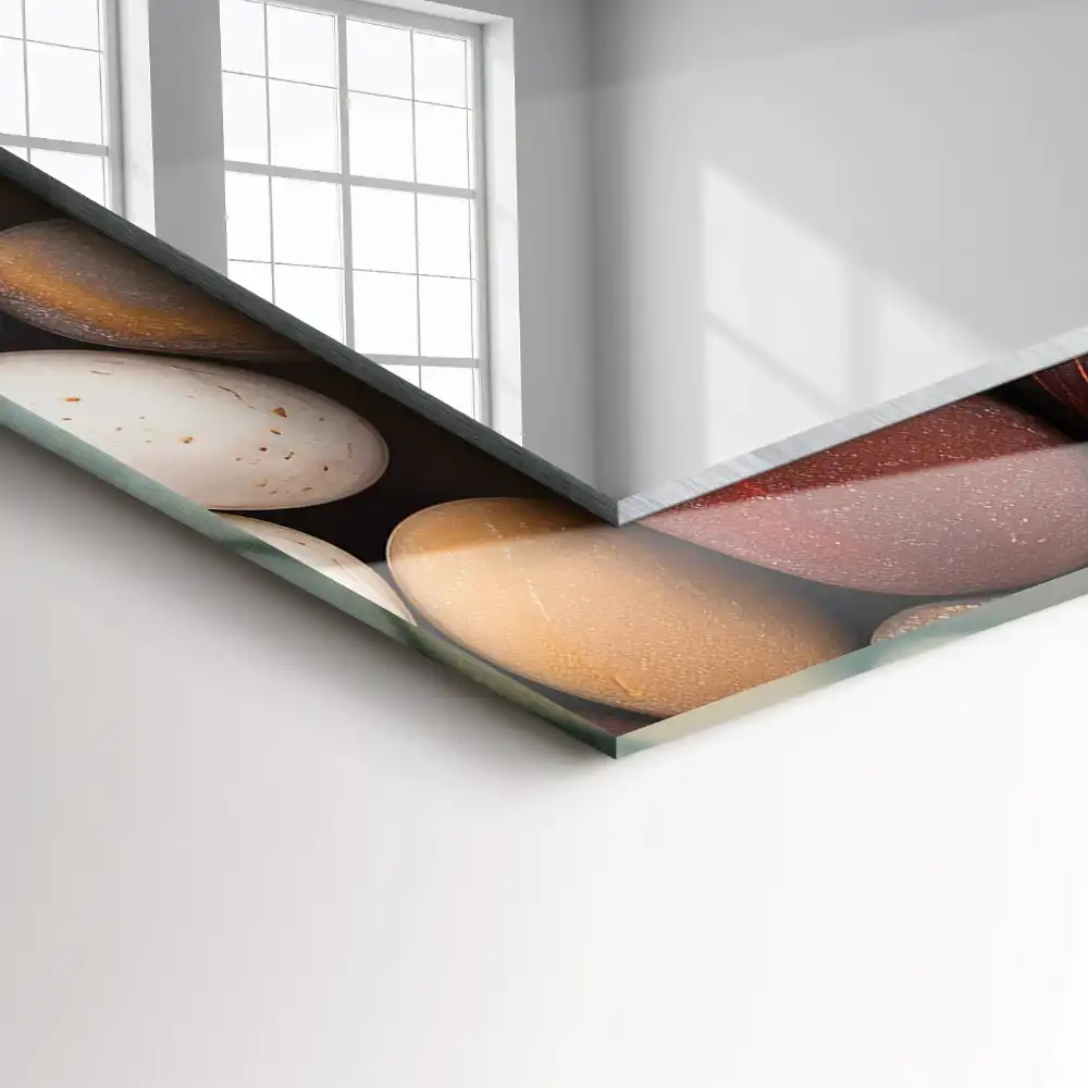 Pravokotne okrasno ogledalo Barviti gladki kamni