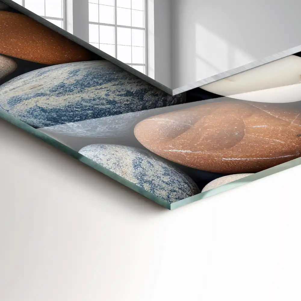 Tiskano pravokotne ogledalo Barviti gladki kamni