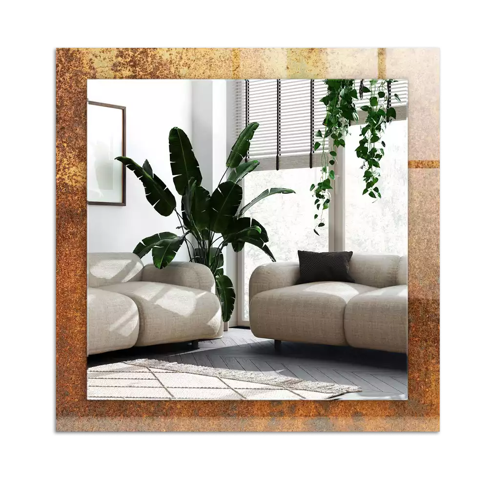 Tiskano pravokotne ogledalo Modna rjava pločevina