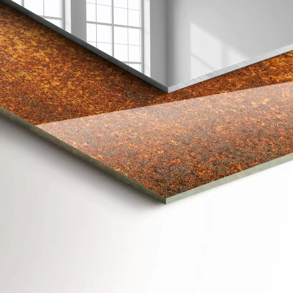 Tiskano pravokotne ogledalo Modna rjava pločevina