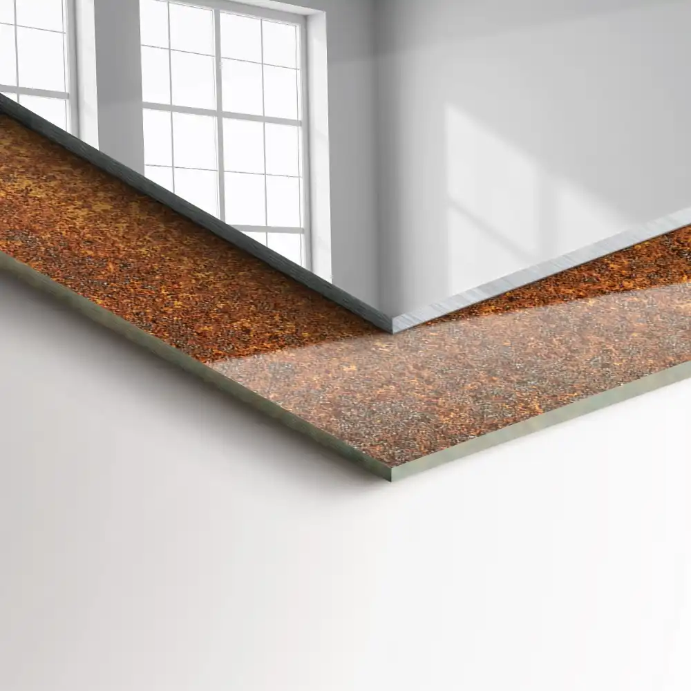 Tiskano pravokotne ogledalo Modna rjava pločevina