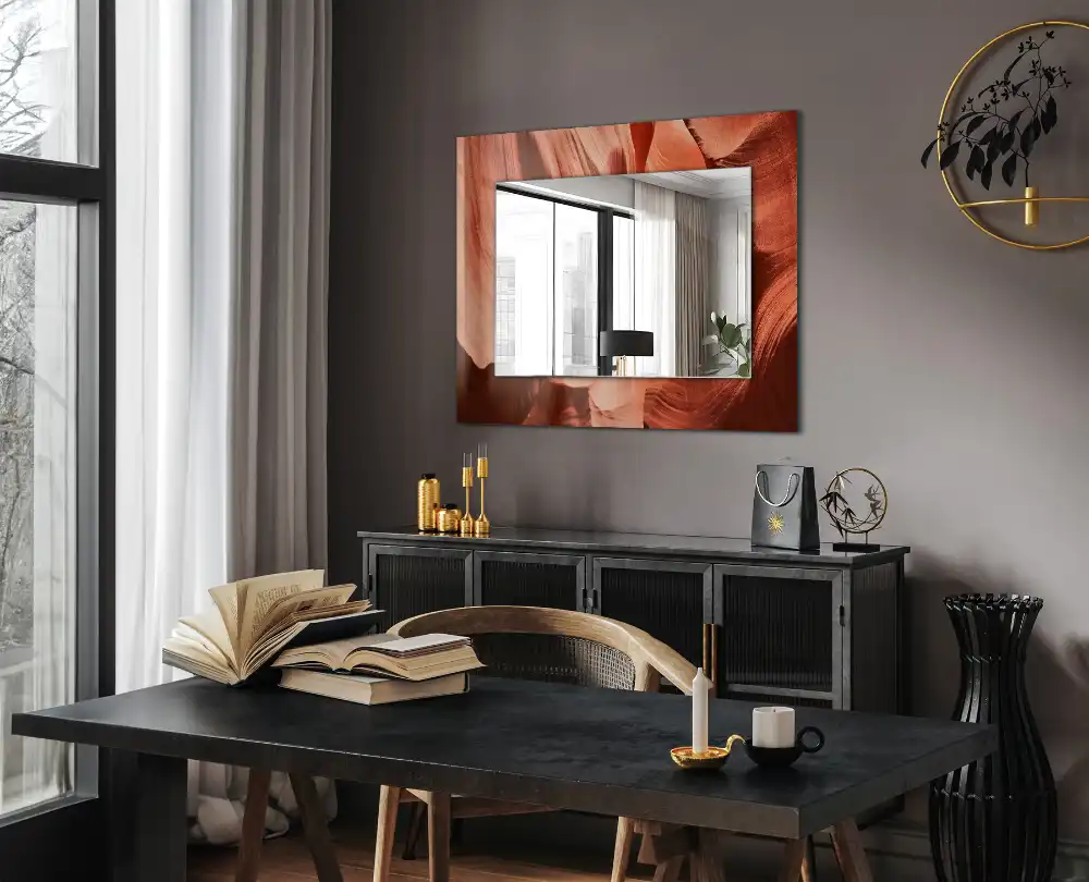 Pravokotne ogledalo s potiskanim okvirjem Skale puščavskega kanjona