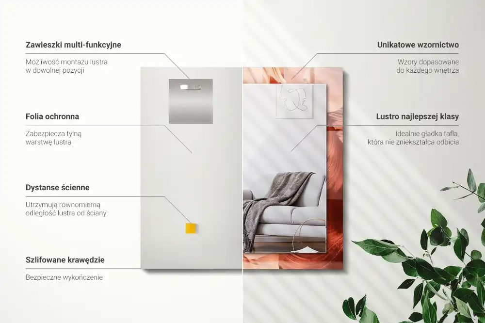 Pravokotne ogledalo s potiskanim okvirjem Skale puščavskega kanjona