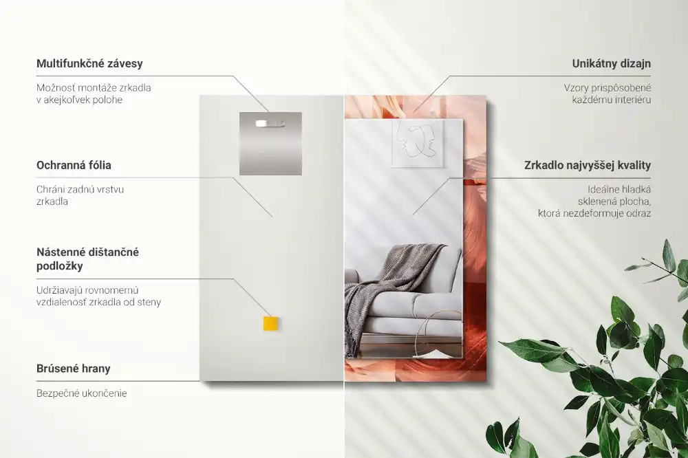 Pravokotne ogledalo s potiskanim okvirjem Skale puščavskega kanjona