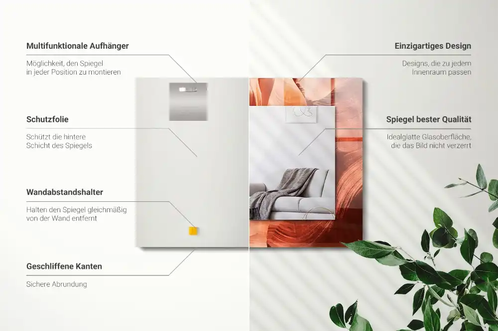 Pravokotne ogledalo s potiskanim okvirjem Skale puščavskega kanjona