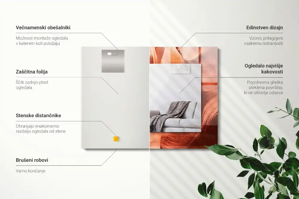 Pravokotne ogledalo s potiskanim okvirjem Skale puščavskega kanjona