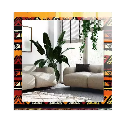 Pravokotne ogledalo s potiskanim okvirjem Barvit etnični vzorec