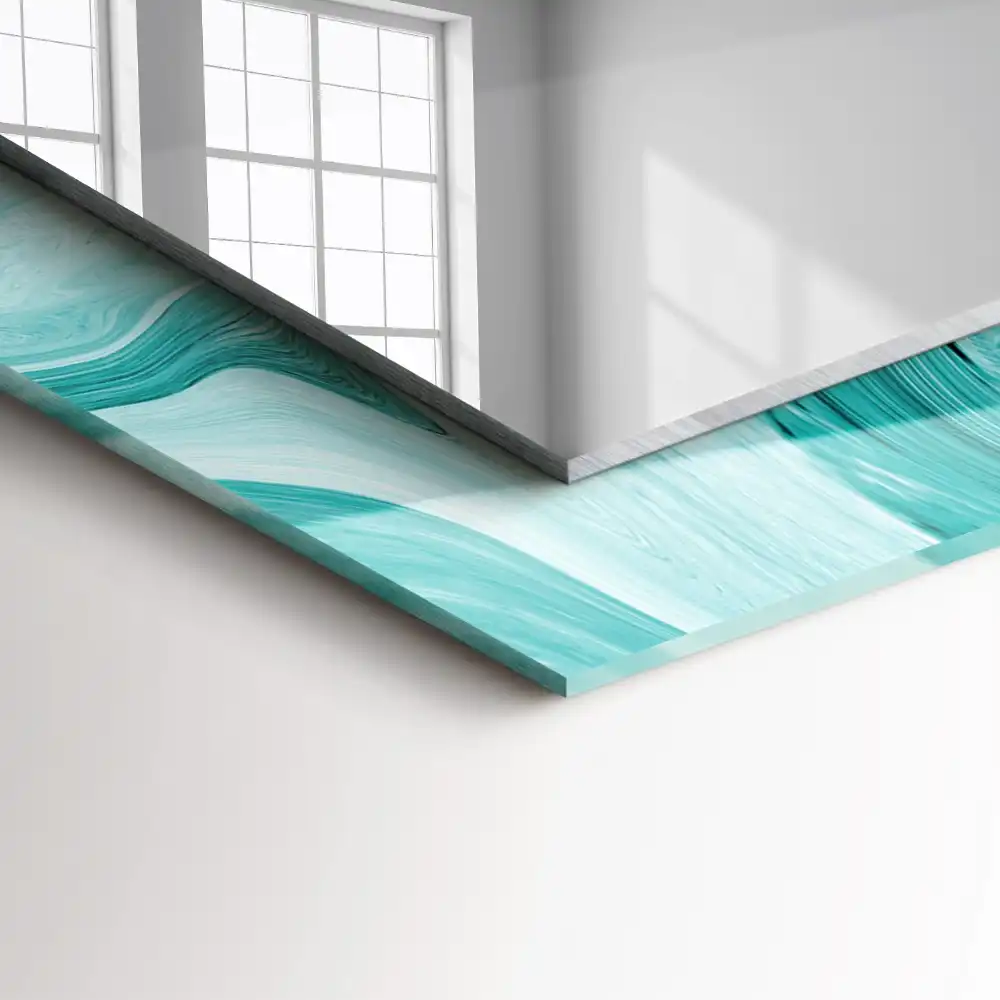 Pravokotne okrasno ogledalo Abstraktni marmorni vzorec